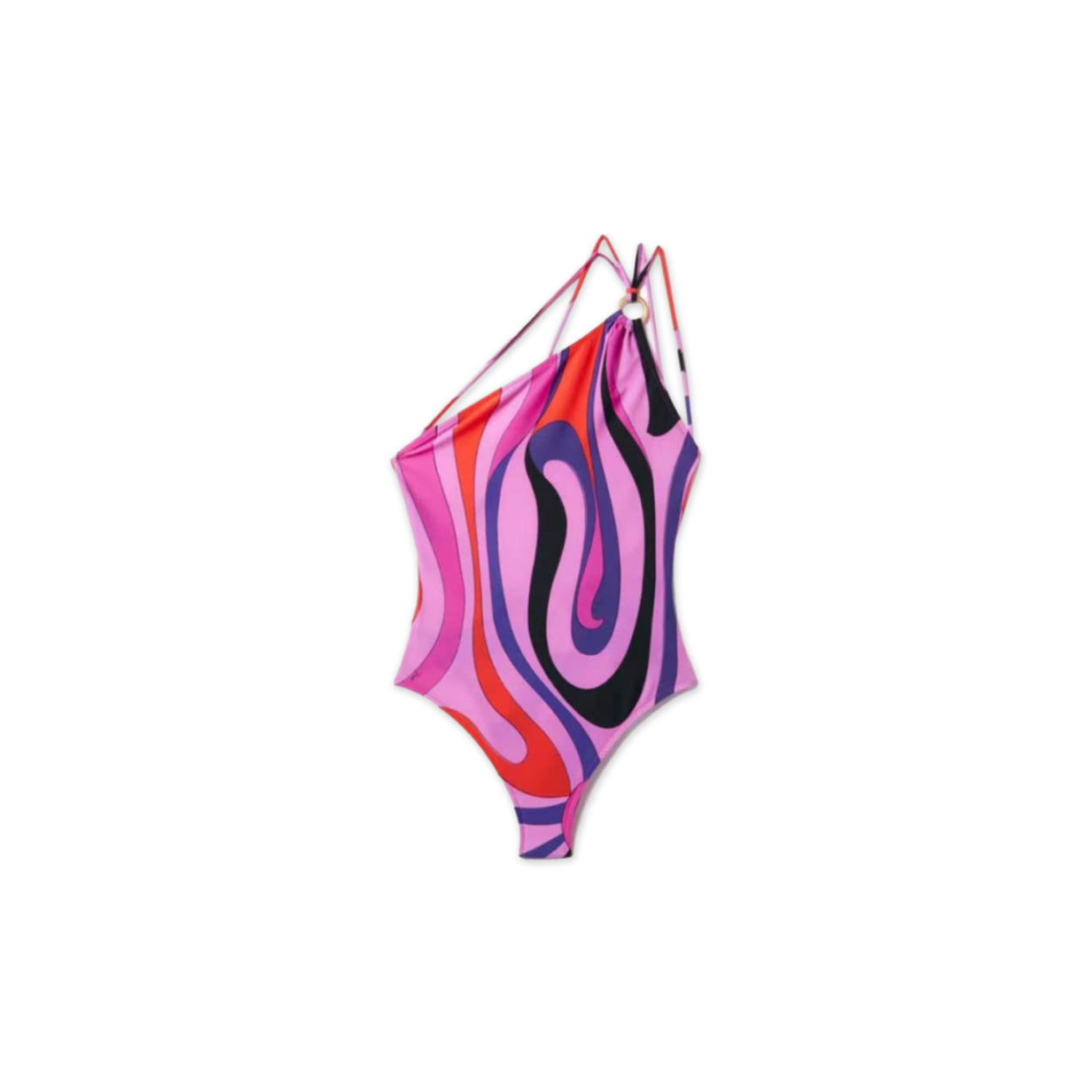 PUCCI MARMO ONE-SHOULDER SWIMSUIT 4HMC364H765003